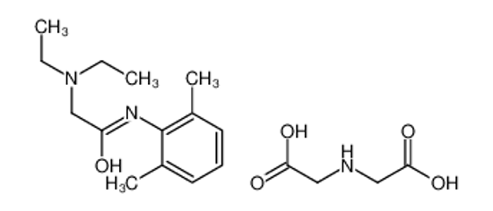 Picture of 2-(carboxymethylamino)acetic acid,2-(diethylamino)-N-(2,6-dimethylphenyl)acetamide