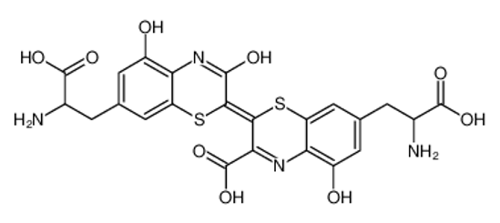 Picture of (2E)-7-(2-amino-2-carboxyethyl)-2-[7-(2-amino-2-carboxyethyl)-5-hydroxy-3-oxo-4H-1,4-benzothiazin-2-ylidene]-5-hydroxy-1,4-benzothiazine-3-carboxylic acid