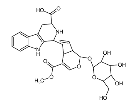 Picture of (1S,3R)-1-{[(2S,3R)-2-(β-D-Glucopyranosyloxy)-5-(methoxycarbonyl) -3-vinyl-3,4-dihydro-2H-pyran-4-yl]methyl}-2,3,4,9-tetrahydro-1H- β-carboline-3-carboxylic acid
