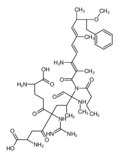 Picture of (2S,9S)-2,9-diamino-5-[(2S,3R)-3-[[(2Z,4E,6E,8S,9S)-3-amino-9-methoxy-2,6,8-trimethyl-10-phenyldeca-2,4,6-trienoyl]-butanoylamino]-2-methyl-3-(methylamino)-4-oxobutyl]-5-(diaminomethylideneamino)-4,6-dioxodecanedioic acid