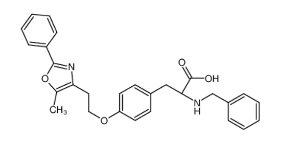 Picture of (2S)-2-(benzylamino)-3-[4-[2-(5-methyl-2-phenyl-1,3-oxazol-4-yl)ethoxy]phenyl]propanoic acid