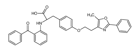 Изображение (2S)-2-(2-benzoylanilino)-3-[4-[2-(5-methyl-2-phenyl-1,3-oxazol-4-yl)ethoxy]phenyl]propanoic acid