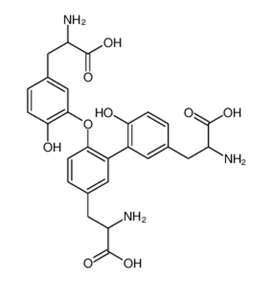 Picture of 2-amino-3-[3-[5-(2-amino-2-carboxyethyl)-2-[5-(2-amino-2-carboxyethyl)-2-hydroxyphenoxy]phenyl]-4-hydroxyphenyl]propanoic acid