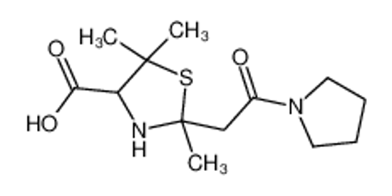 Изображение 2,5,5-trimethyl-2-(2-oxo-2-pyrrolidin-1-ylethyl)-1,3-thiazolidine-4-carboxylic acid