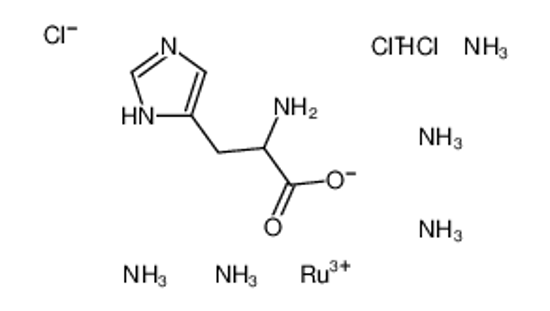 Изображение 2-amino-3-(1H-imidazol-5-yl)propanoate,azane,ruthenium(3+),dichloride,hydrochloride