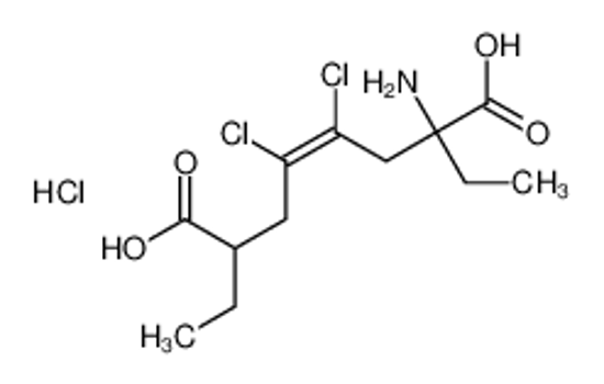 Picture of 2-amino-4,5-dichloro-2,7-diethyloct-4-enedioic acid,hydrochloride