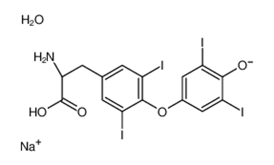 Picture of sodium,(2R)-2-amino-3-[4-(4-hydroxy-3,5-diiodophenoxy)-3,5-diiodophenyl]propanoate,hydrate
