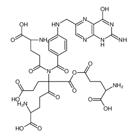 Picture of (2S,6R)-2-amino-6-[[(4S)-4-amino-4-carboxybutanoyl]-[4-[(2-amino-4-oxo-1H-pteridin-6-yl)methylamino]benzoyl]amino]-6-[(4S)-4-amino-4-carboxybutanoyl]oxycarbonyl-5-oxononanedioic acid
