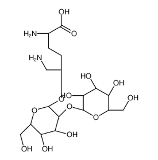 Picture of (2S)-2,6-diamino-5-[(2R,3R,4S,5R,6R)-4,5-dihydroxy-6-(hydroxymethyl)-3-[(2R,3R,5S,6R)-3,4,5-trihydroxy-6-(hydroxymethyl)oxan-2-yl]oxyoxan-2-yl]oxyhexanoic acid