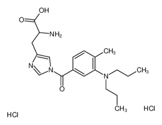 Picture of [5-[4-(2-amino-2-carboxyethyl)-1H-imidazol-1-ium-1-carbonyl]-2-methylphenyl]-dipropylazanium,dichloride