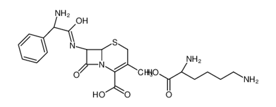 Picture of (6S,7S)-7-[(2-amino-2-phenylacetyl)amino]-3-methyl-8-oxo-5-thia-1-azabicyclo[4.2.0]oct-2-ene-2-carboxylic acid,(2S)-2,6-diaminohexanoic acid