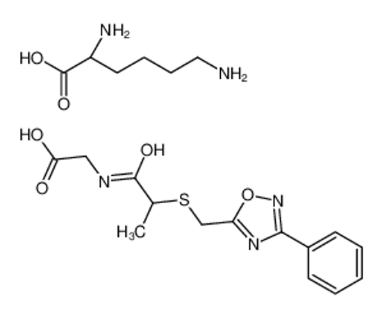 Picture of (2S)-2,6-diaminohexanoic acid,2-[2-[(3-phenyl-1,2,4-oxadiazol-5-yl)methylsulfanyl]propanoylamino]acetic acid