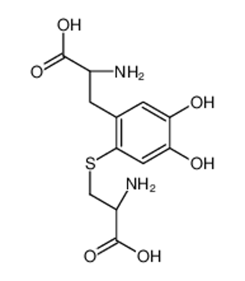 Picture of (2S)-2-amino-3-[2-[(2R)-2-amino-2-carboxyethyl]sulfanyl-4,5-dihydroxyphenyl]propanoic acid