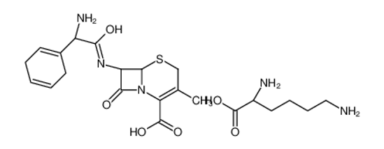 Picture of (6R,7R)-7-[[(2R)-2-amino-2-cyclohexa-1,4-dien-1-ylacetyl]amino]-3-methyl-8-oxo-5-thia-1-azabicyclo[4.2.0]oct-2-ene-2-carboxylic acid,(2S)-2,6-diaminohexanoic acid