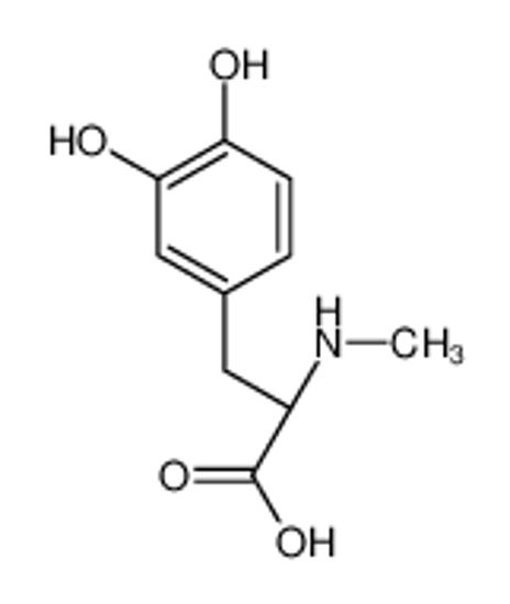 Picture of (2S)-3-(3,4-dihydroxyphenyl)-2-(methylamino)propanoic acid