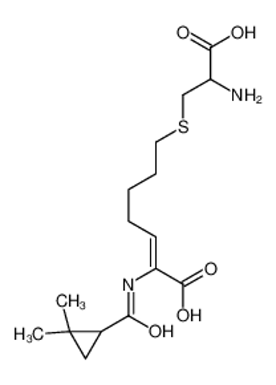 Picture of (E)-7-(2-amino-2-carboxyethyl)sulfanyl-2-[(2,2-dimethylcyclopropanecarbonyl)amino]hept-2-enoic acid