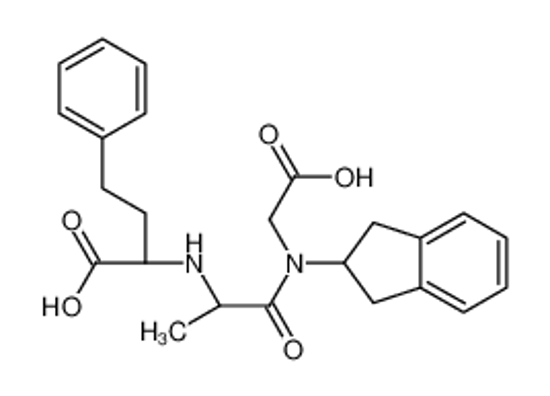 Picture of (2S)-2-[[(2S)-1-[carboxymethyl(2,3-dihydro-1H-inden-2-yl)amino]-1-oxopropan-2-yl]amino]-4-phenylbutanoic acid