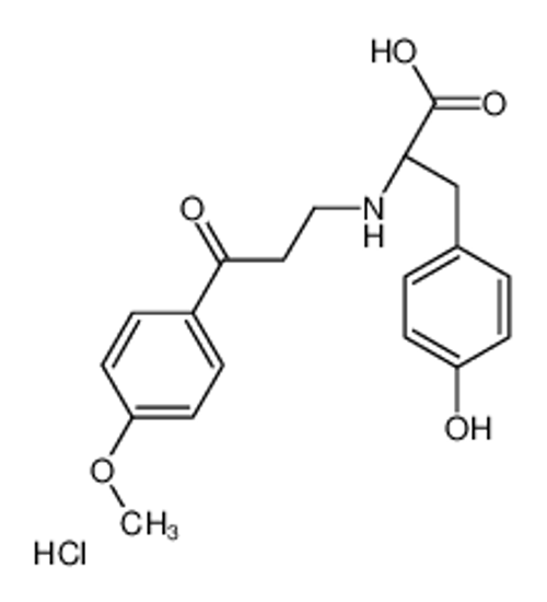 Picture of (2S)-3-(4-hydroxyphenyl)-2-[[3-(4-methoxyphenyl)-3-oxopropyl]amino]propanoic acid,hydrochloride