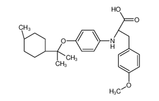 Picture of (2S)-3-(4-methoxyphenyl)-2-[4-[2-(4-methylcyclohexyl)propan-2-yloxy]anilino]propanoic acid