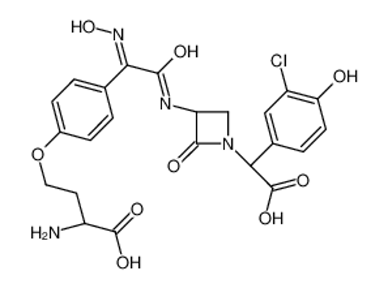 Imagem de (2R)-2-amino-4-[4-[(E)-C-[[(3S)-1-[(R)-carboxy-(3-chloro-4-hydroxyphenyl)methyl]-2-oxoazetidin-3-yl]carbamoyl]-N-hydroxycarbonimidoyl]phenoxy]butanoic acid