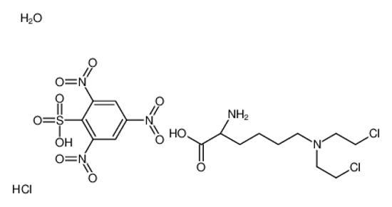 Picture of (2S)-2-amino-6-[bis(2-chloroethyl)amino]hexanoic acid,2,4,6-trinitrobenzenesulfonic acid,hydrate,hydrochloride