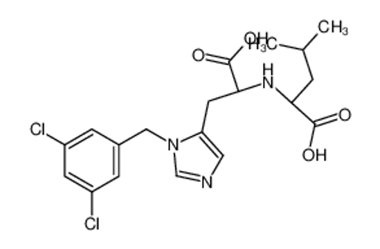 Picture of (2S)-2-[[(1S)-1-carboxy-2-[3-[(3,5-dichlorophenyl)methyl]imidazol-4-yl]ethyl]amino]-4-methylpentanoic acid