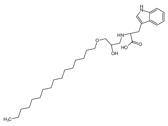 Picture of (2S)-2-[(3-hexadecoxy-2-hydroxypropyl)amino]-3-(1H-indol-3-yl)propanoic acid