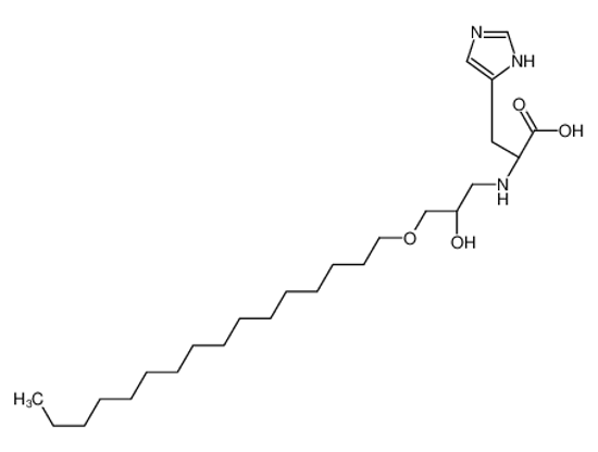 Picture of (2S)-2-[(3-hexadecoxy-2-hydroxypropyl)amino]-3-(1H-imidazol-5-yl)propanoic acid