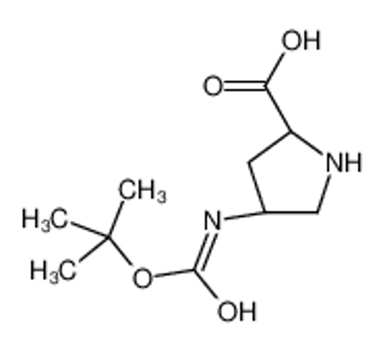 Picture of (2S,4R)-4-((tert-Butoxycarbonyl)amino)pyrrolidine-2-carboxylic acid