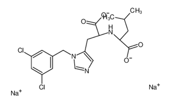 Picture of disodium,(2S)-2-[[(1S)-1-carboxylato-2-[3-[(3,5-dichlorophenyl)methyl]imidazol-4-yl]ethyl]amino]-4-methylpentanoate