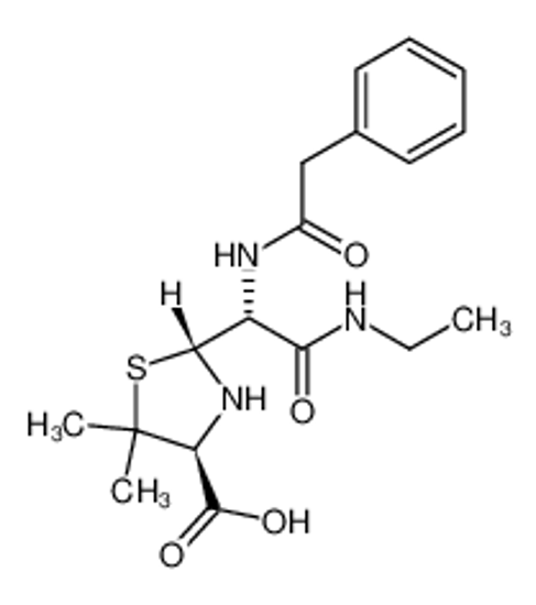 Picture of [2R-[2α(R*),4β]]-2-[2-(ethylamino)-2-oxo-1-[(phenylacetyl)amino]ethyl]-5,5-dimethyl-4-thiazolidinecarboxylic acid