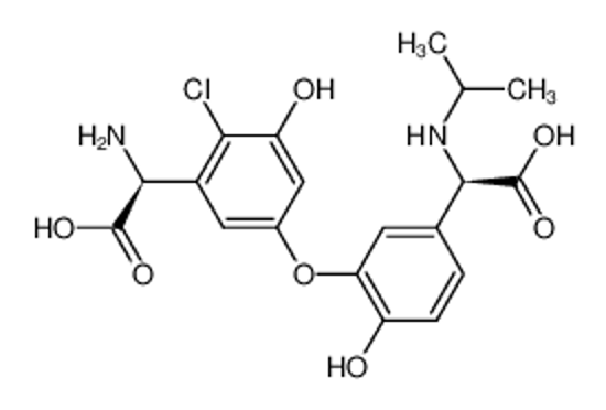 Picture of (S)-2-amino-2-(5-(5-((R)-carboxy(isopropylamino)methyl)-2-hydroxyphenoxy)-2-chloro-3-hydroxyphenyl)acetic acid
