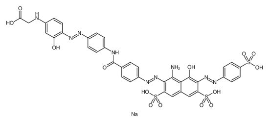 Picture of Glycine, N-[4-[[4-[[4-[[1-amino-8-hydroxy-3,6-disulfo-7-[(4-sulfophenyl)azo]-2-naphthalenyl]azo]benzoyl]amino]phenyl]azo]-3-hydroxyphenyl]-, tetrasodium salt