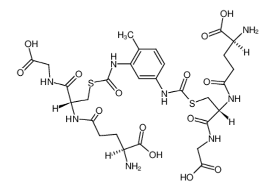Picture of (2S,2'S)-5,5'-((((((4-methyl-1,3-phenylene)bis(azanediyl))bis(carbonyl))bis(sulfanediyl))bis(3-((carboxymethyl)amino)-3-oxopropane-1,2-diyl))bis(azanediyl))bis(2-amino-5-oxopentanoic acid)