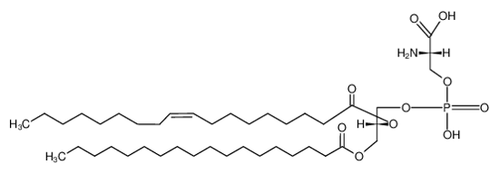 Picture of phosphoric acid-((S)-2-amino-2-carboxy-ethyl ester)-((R)-3-stearoyloxy-2-oleoyloxy-propyl ester)