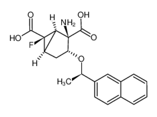 Imagem de (1R,2R,3R,5R,6R)-2-amino-3-((R*)-1-(naphthalen-2-yl)ethoxy)-6-fluorobicyclo[3.1.0]hexane-2,6-dicarboxylic acid