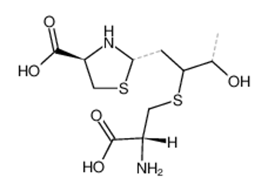 Picture of (2Ξ,4R)-2-[(2Ξ,3Ξ)-2-((R)-2-amino-2-carboxy-ethylsulfanyl)-3-hydroxy-butyl]-thiazolidine-4-carboxylic acid