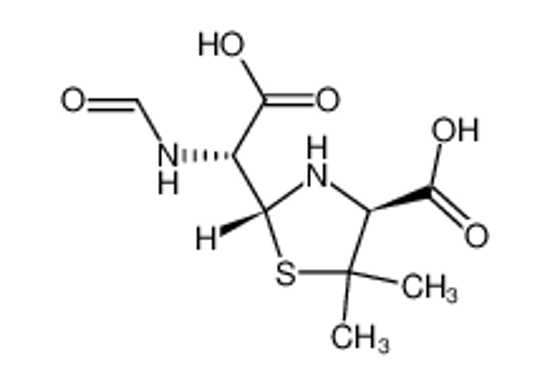 Изображение (4S)-2t-((R)-carboxy-formylamino-methyl)-5,5-dimethyl-thiazolidine-4r-carboxylic acid