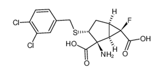 Picture of (1R,2S,3R,5R,6R)-2-amino-3-(3,4-dichlorobenzylsulfanyl)-6-fluorobicyclo[3.1.0]hexane-2,6-dicarboxylic acid