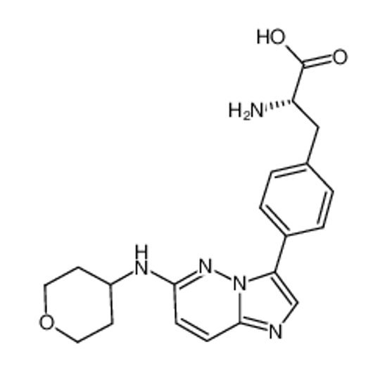 Picture of (S)-2-amino-3-(4-(6-(tetrahydro-2H-pyran-4-ylamino)imidazo[1,2-b]pyridazin-3-yl)phenyl)propanoic acid