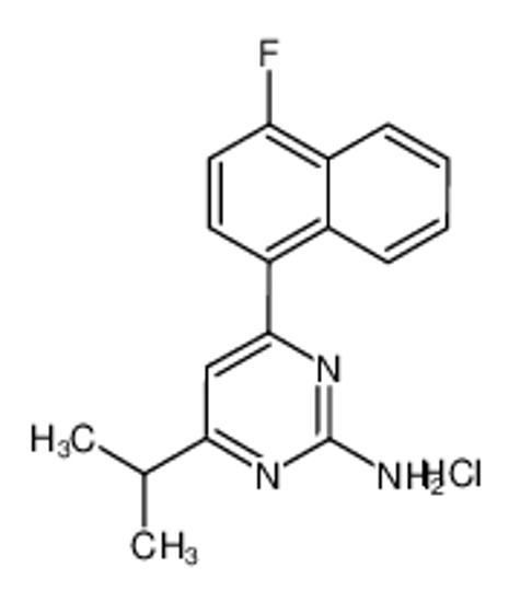 Picture of RS 127445 hydrochloride,4-(4-Fluoro-1-naphthalenyl)-6-(1-methylethyl)-2-pyrimidinaminehydrochloride