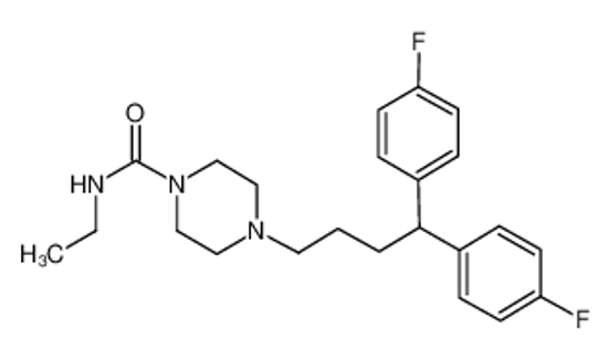Picture of 4-[4,4-bis(4-fluorophenyl)butyl]-N-ethylpiperazine-1-carboxamide