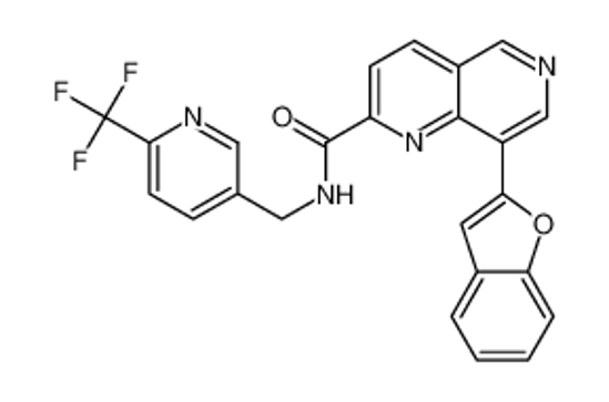 Picture of 8-(1-benzofuran-2-yl)-N-[[6-(trifluoromethyl)pyridin-3-yl]methyl]-1,6-naphthyridine-2-carboxamide