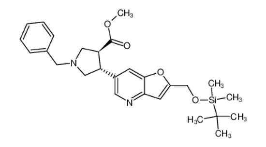 Picture of methyl (3S,4R)-1-benzyl-4-[2-[[tert-butyl(dimethyl)silyl]oxymethyl]furo[3,2-b]pyridin-6-yl]pyrrolidine-3-carboxylate