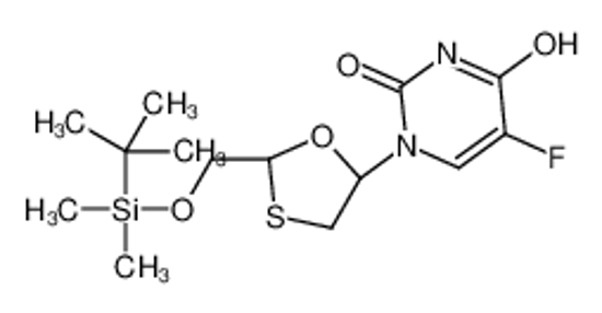 Picture of 1-[(2R,5S)-2-[[tert-butyl(dimethyl)silyl]oxymethyl]-1,3-oxathiolan-5-yl]-5-fluoropyrimidine-2,4-dione